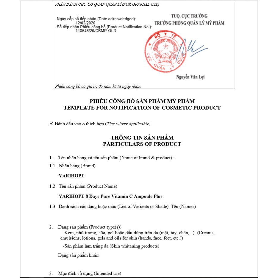 Bộ Đôi Dưỡng Trắng Và Làm Mờ Vết Thâm Vượt Trội Vitamin C Varihope (Serum Vitamin C +Cream Vitamin C Vari:Hope)) | BigBuy360 - bigbuy360.vn