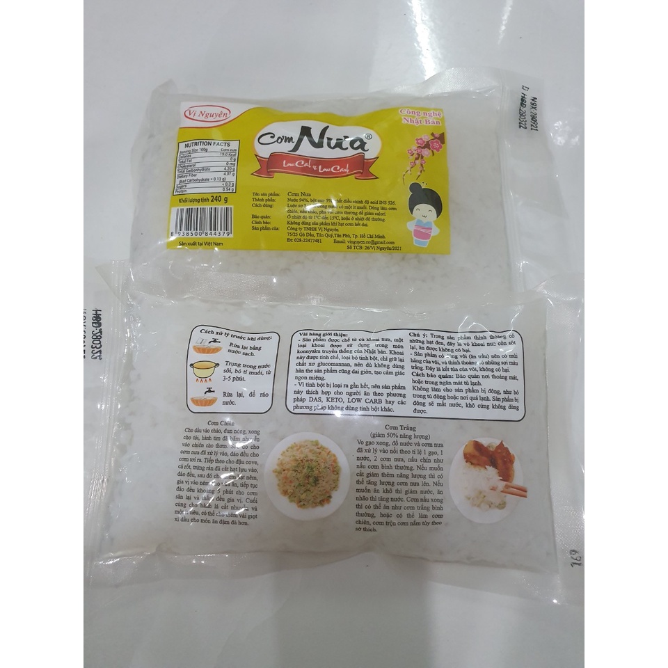 Combo 10 Gói Cơm Nưa Vị Nguyên ăn kiêng DAS Keto Gói 240g