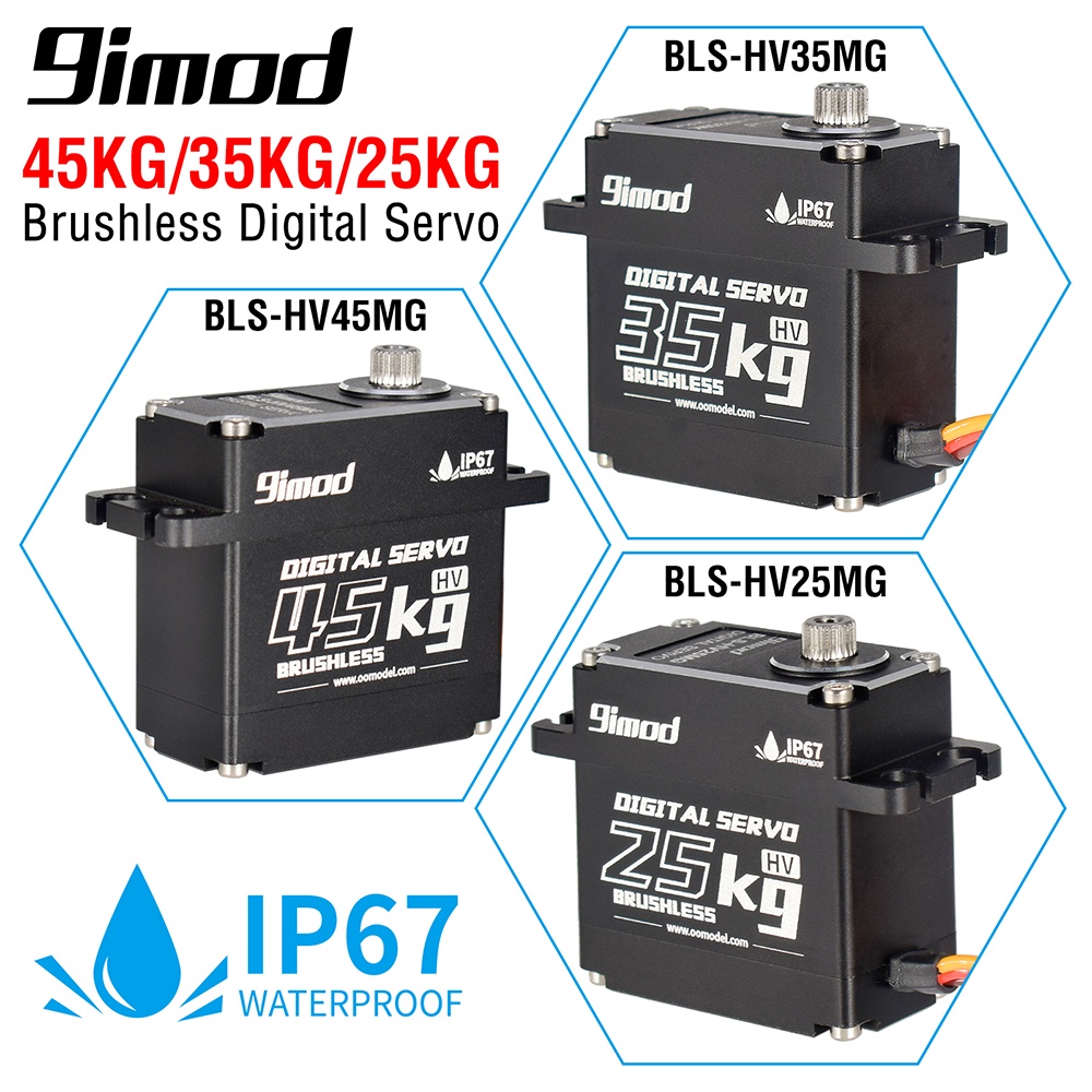 Động cơ servo không chổi than 25t 9imod chống nước 45kg 35kg 25kg cho xe hơi/thuyền/robot/xe tải RC điều khiển từ xa