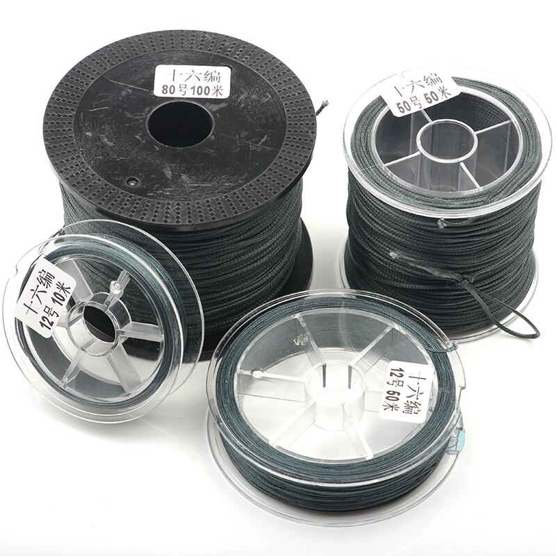 Cuộn Dây Câu Cá Bện 16 Sợi Kích Thước 40-700LB 100M Kích Thước 3-80# Dây Tóc Nhiều Sợi Cho Cá Lớn Biển