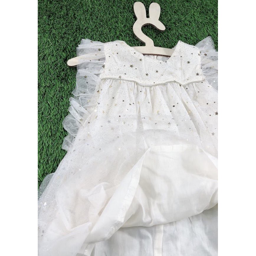 Váy cánh tiên màu kem kết kim sa dành cho bé gái