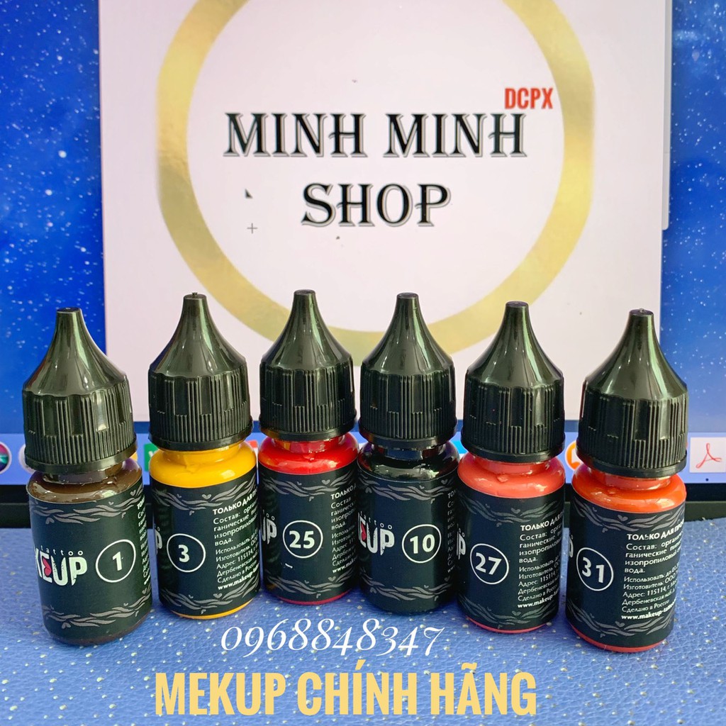 Mưc Mekup plus 15ml /mực phun xăm mày môi mí nhâp khẩu nga