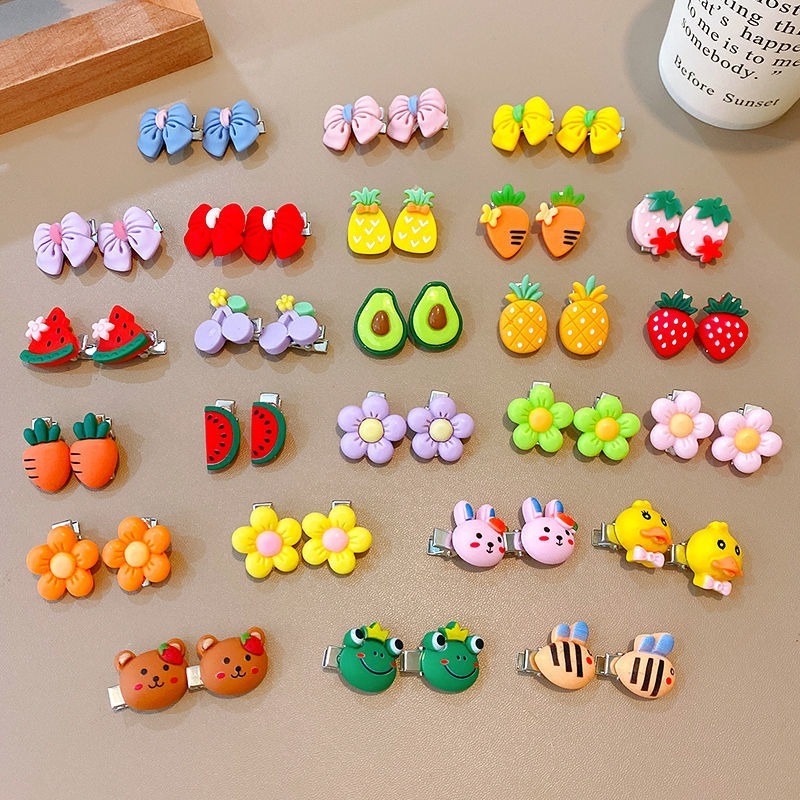 Set 10 Kẹp Tóc Mini Họa Tiết Hoạt Hình Phong Cách Hàn Quốc Xinh Xắn Cho Bé Gái set kẹp tóc mái kẹp tóc cute kẹp tóc mini kẹp tóc cho bé gái kẹp mini phụ kiện tóc