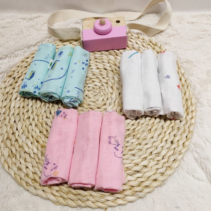Combo 5 khăn sữa xuất Nhật cao cấp Mipbi cho bé kích thước 30x30cm