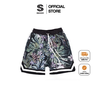 Quần đùi nam kiểu thể thao, quần short vải lưới mesh cao cấp đi biển, in hình hoa - mesh v short in floral