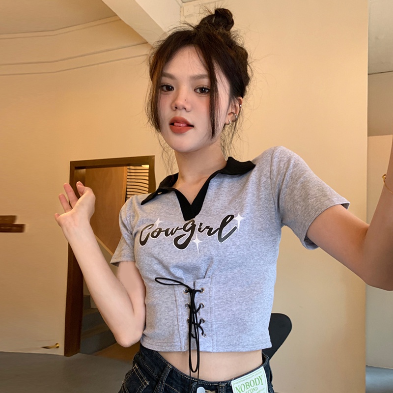COZOK Áo Thun Tay Ngắn Trễ Vai Dáng Ôm Thời Trang Quyến Rũ Cho Nữ