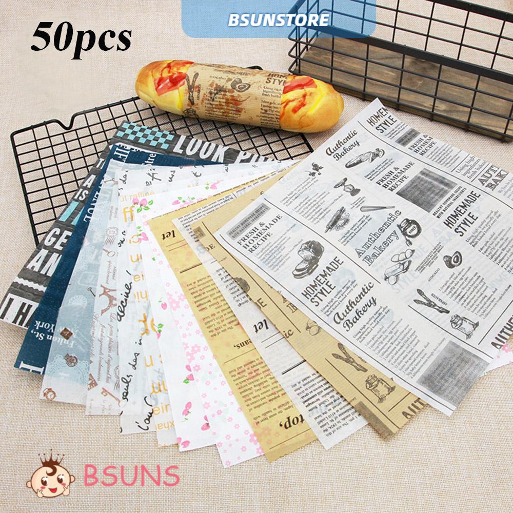 Set 50 giấy sáp dùng để gói bánh sandwich chống thấm nước