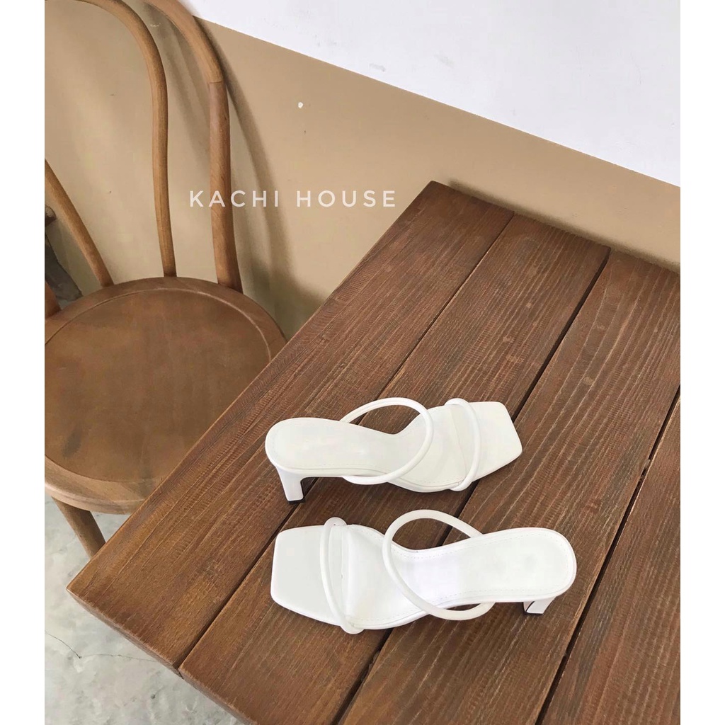 Dép Kachi gót dẹt 2 quai ngang basic -Kachi House (FORM NHỎ)