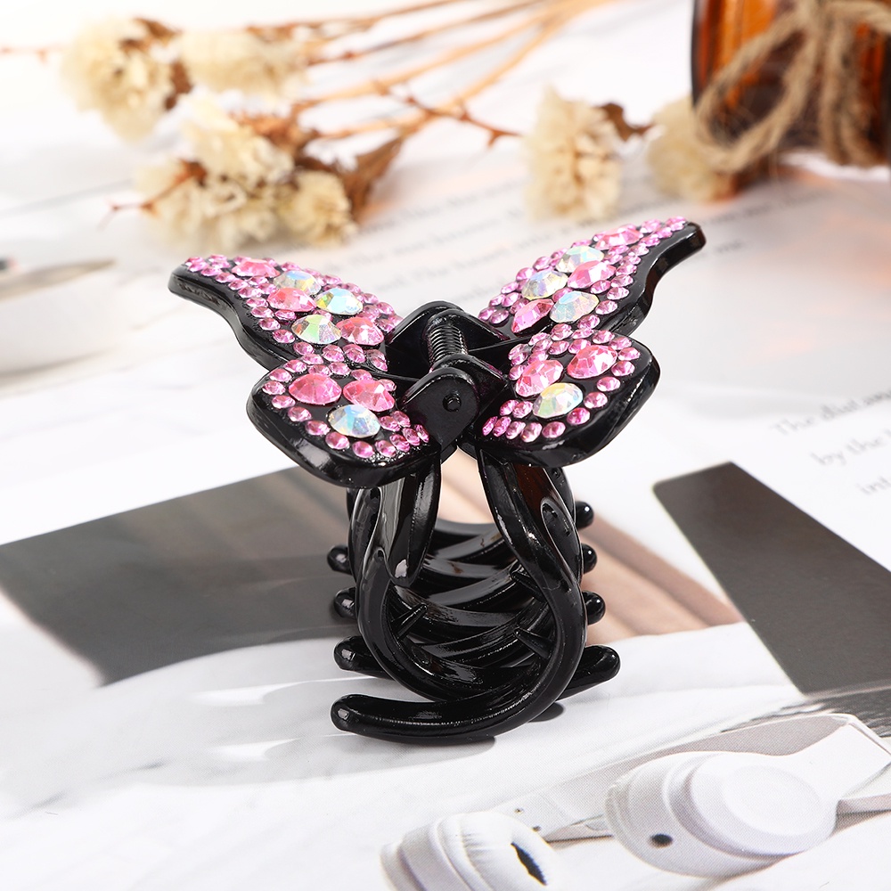 Haimeikang Kẹp tóc hình bướm đính đá thời trang