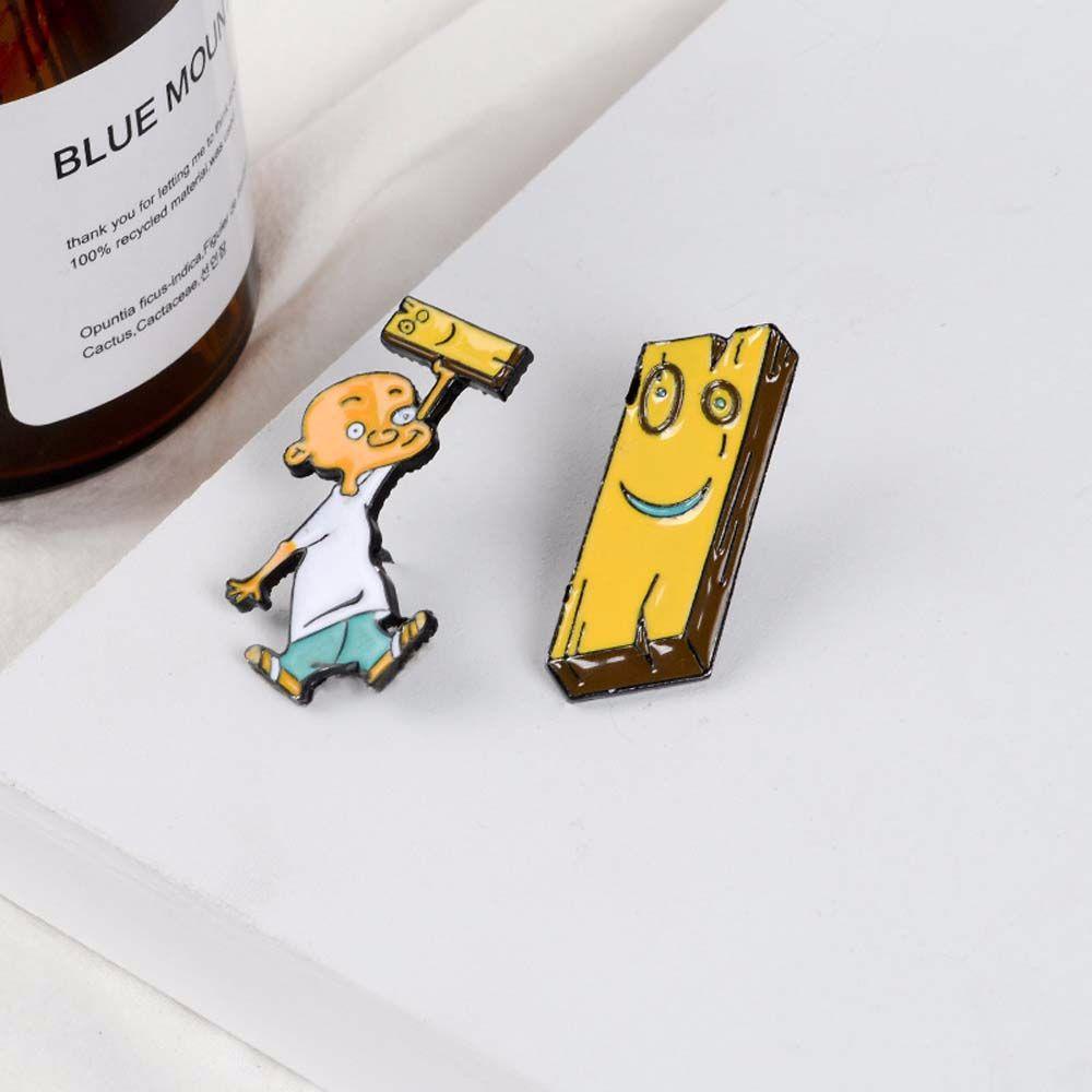 Lanfy Phụ Kiện Cài Áo Khoác Mũ Hoạt Hình Jonny and Plank Tráng Men Dùng Làm Quà Tặng Cho