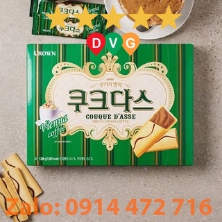 Bánh quy kem couque d'asse vienna coffee crown hàn quốc 128 gram