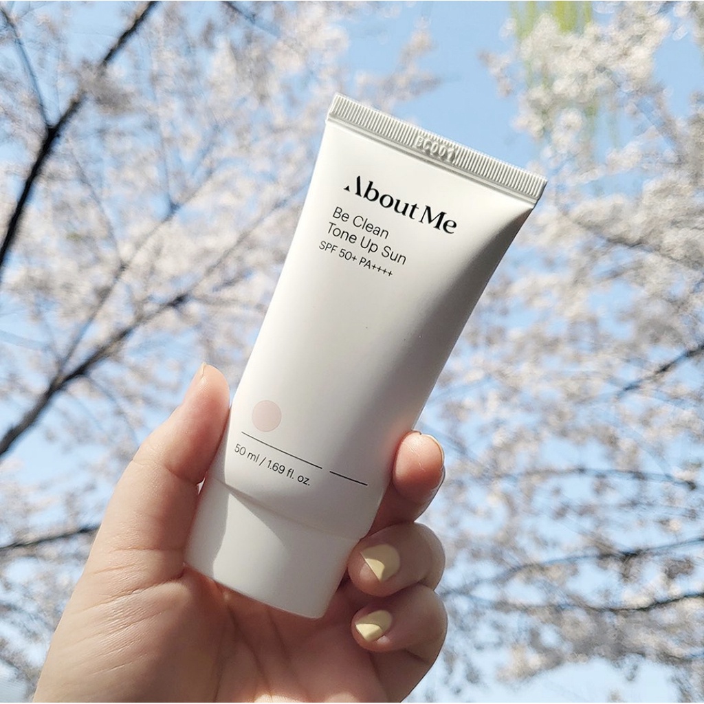 Kem chống nắng thuần chay About me Be Clean Tone Up Sun 50ml