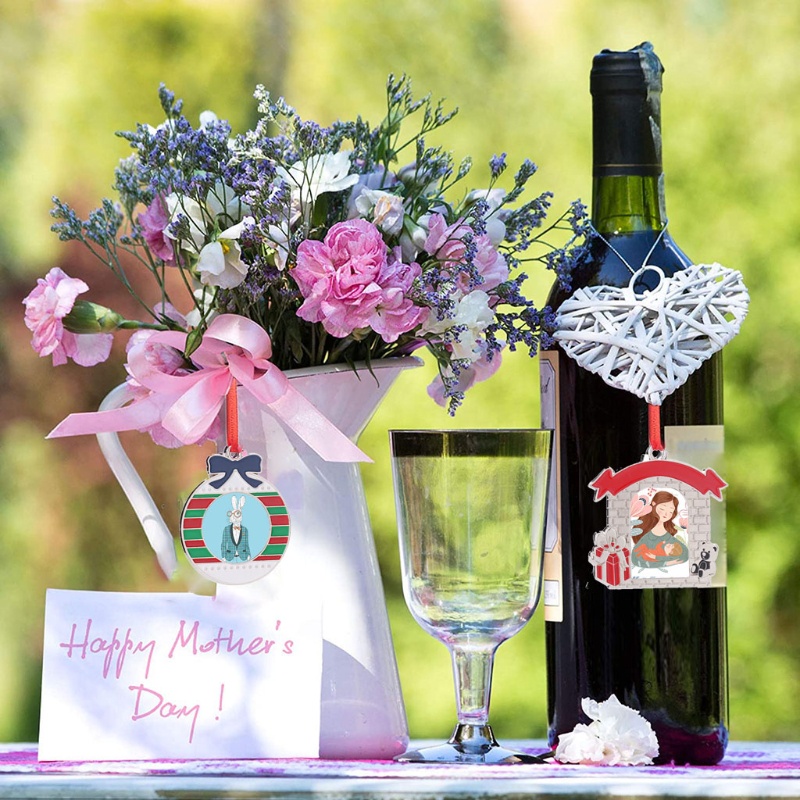 Phụ Kiện Treo Trang Trí Cây Thông Giáng Sinh Chuyển Nhiệt Kèm Dây Màu Đỏ DIY Cr