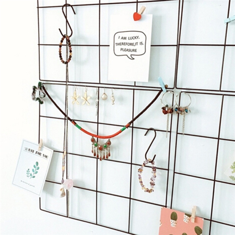 Giá Đỡ Treo Ảnh / Bưu Thiếp Dạng Lưới Bằng Sắt Phong Cách Bắc Âu Độc Đáo Trang Trí Nhà Cửa Diy