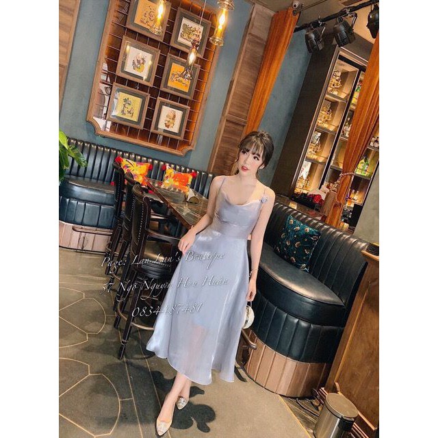 Váy lụa 2 dây cổ đổ sang chảnh hàng loại 1 cao cấp (kèm ảnh thật cuối) | BigBuy360 - bigbuy360.vn