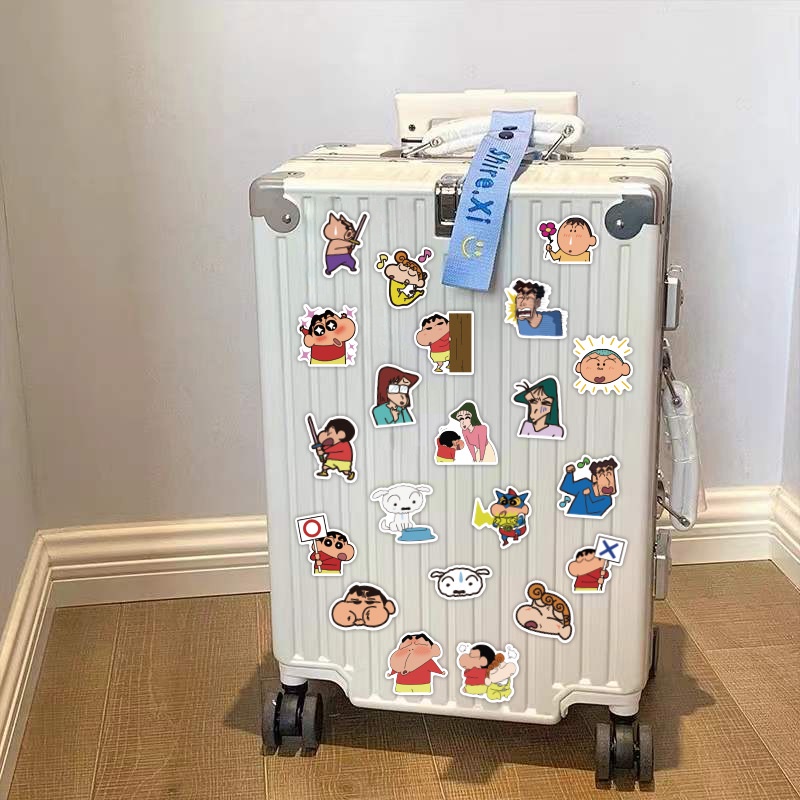 Bộ 60 Miếng Dán Trang Trí Vali/Máy Tính/Điện Thoại/Tủ Lạnh Họa Tiết Hoạt Hình Crayon Shin-Chan Nhật Bản