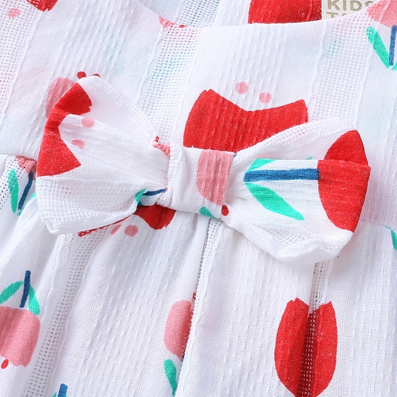 Set Đồ 3 Món Gồm Đầm Công Chúa Không Tay In Hoa + Băng Đô + Quần Thời Trang Mùa Hè Cho Bé Gái