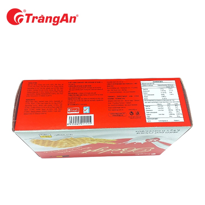 [Nhỏ gọn] Hộp bánh Belgi trứng sữa 76g, thương hiệu Tràng An, hạn sử dụng 12 tháng, date luôn mới, thích hợp bày lễ