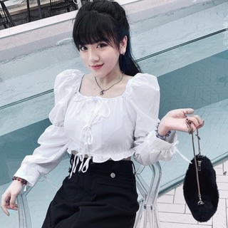 THE FANCE | Áo sơ mi croptop tay dài 4 kiểu mang ELISA