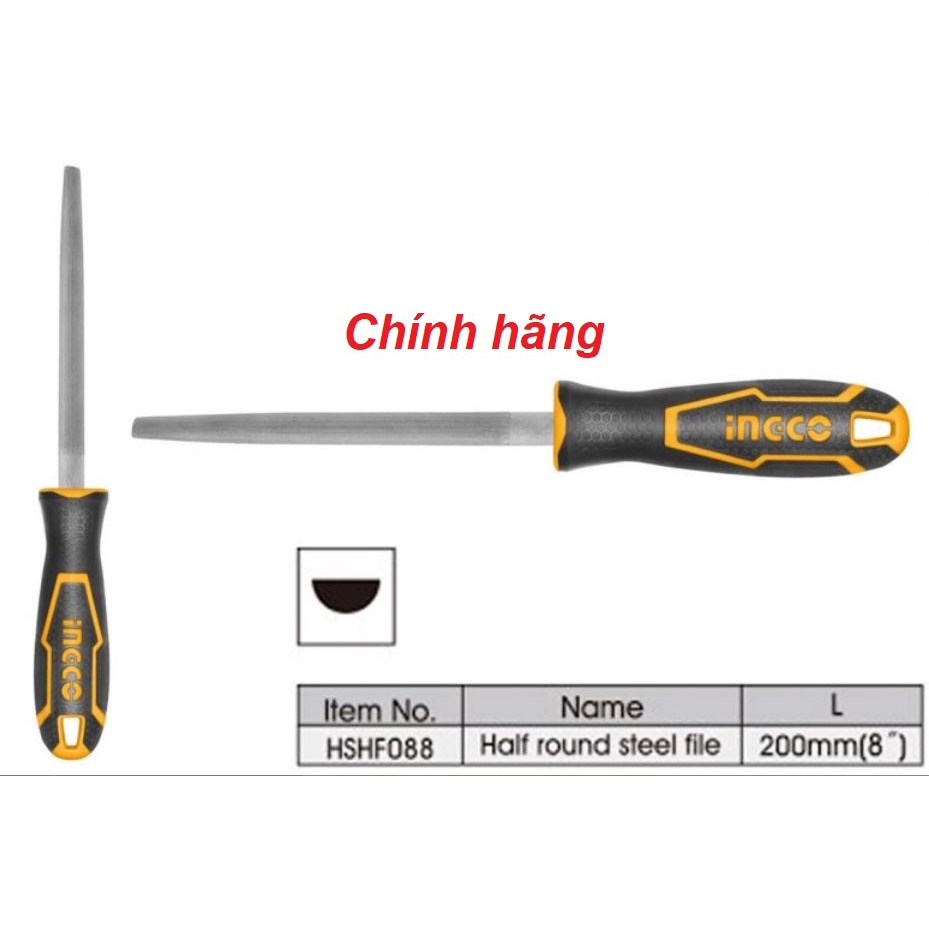 ĐỒ NGHỀ INGCO Giũa sắt bán nguyệt HSHF088 (Cam kết Chính Hãng 100%)