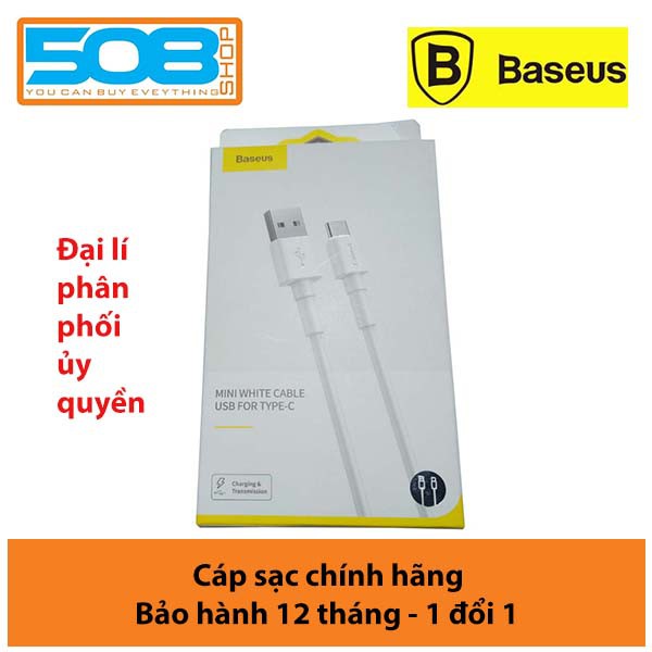 Cáp sạc nhanh Baseus Mini White Type C siêu bền ( Quick Charging & Sync Data TPE Cable )