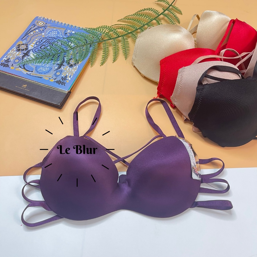 Áo lót độn kép nâng đẩy, dây chéo quyến rũ có gọng mút dày, áo ngực Thái Lan Sisterhood 8218, Leblur