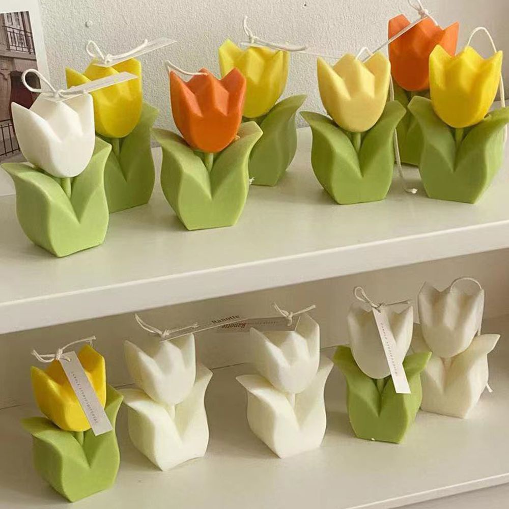 Khuôn Silicone Tạo Hình Làm Nến Hình Hoa Tulip 3D DIY