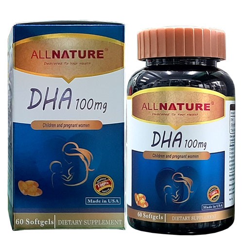 DHA 100mg Albert Max – Bổ sung DHA cho mẹ bầu và trẻ em, giúp phát triển trí não thai nhi (lọ 60 viên)