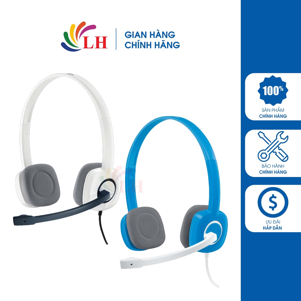 Tai nghe chụp tai có dây Logitech H150 - Hàng chính hãng - Âm thanh trong trẻo, micro xoay 180 độ, sử dụng jack 3.5 mm