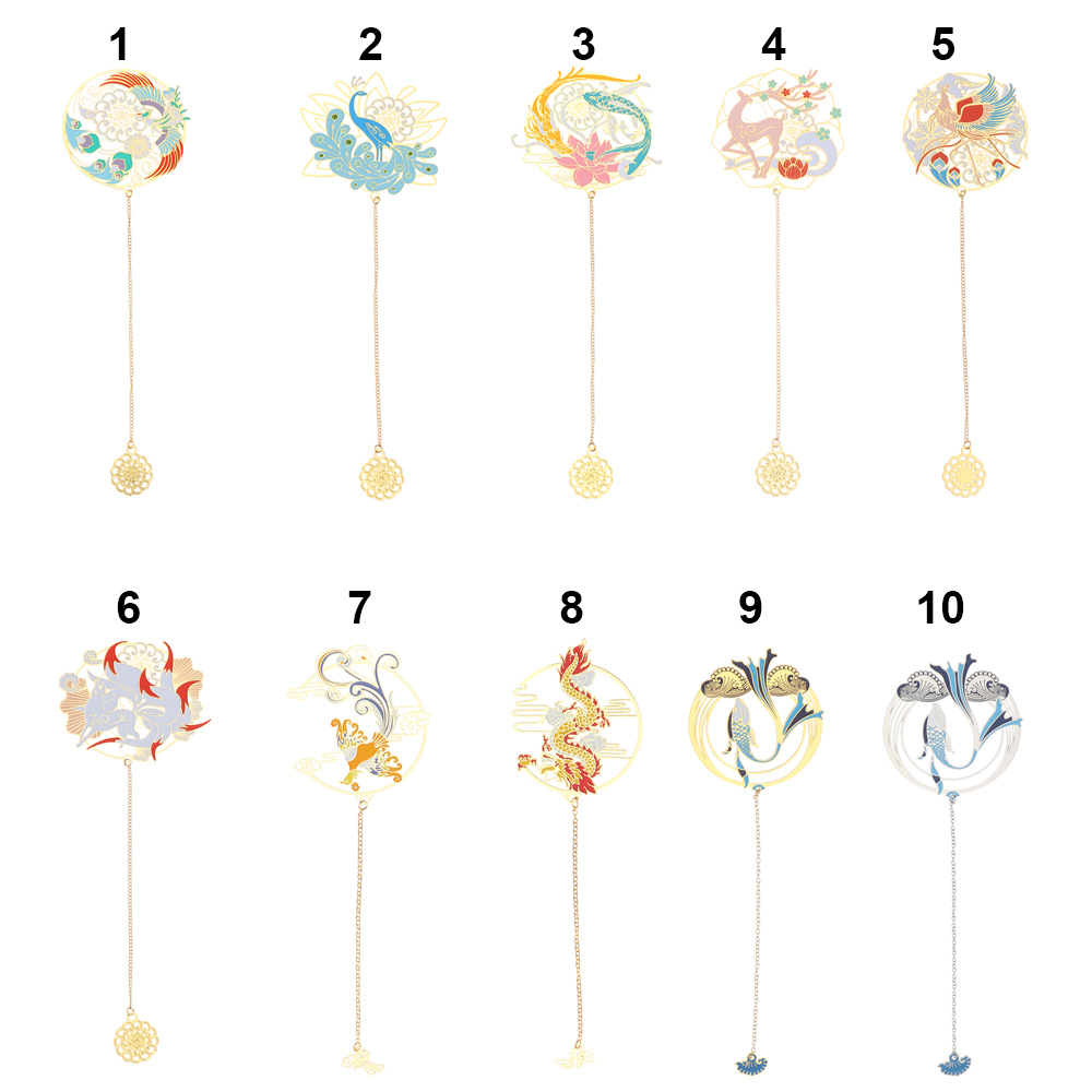 Kẹp Đánh Dấu Sách Bằng Đồng Thau Phối Tua Rua Hình Cáo Phong Cách Cổ Điển Mihan Cho Trường Học/Văn Phòng