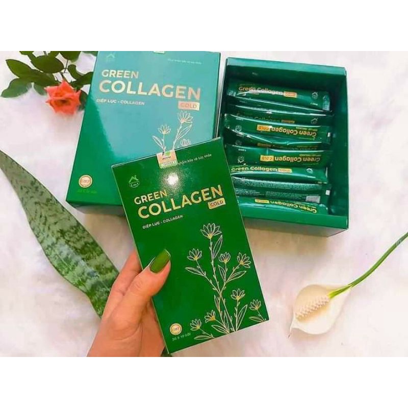 Diệp Lục Collagen gold hộp 30 gói