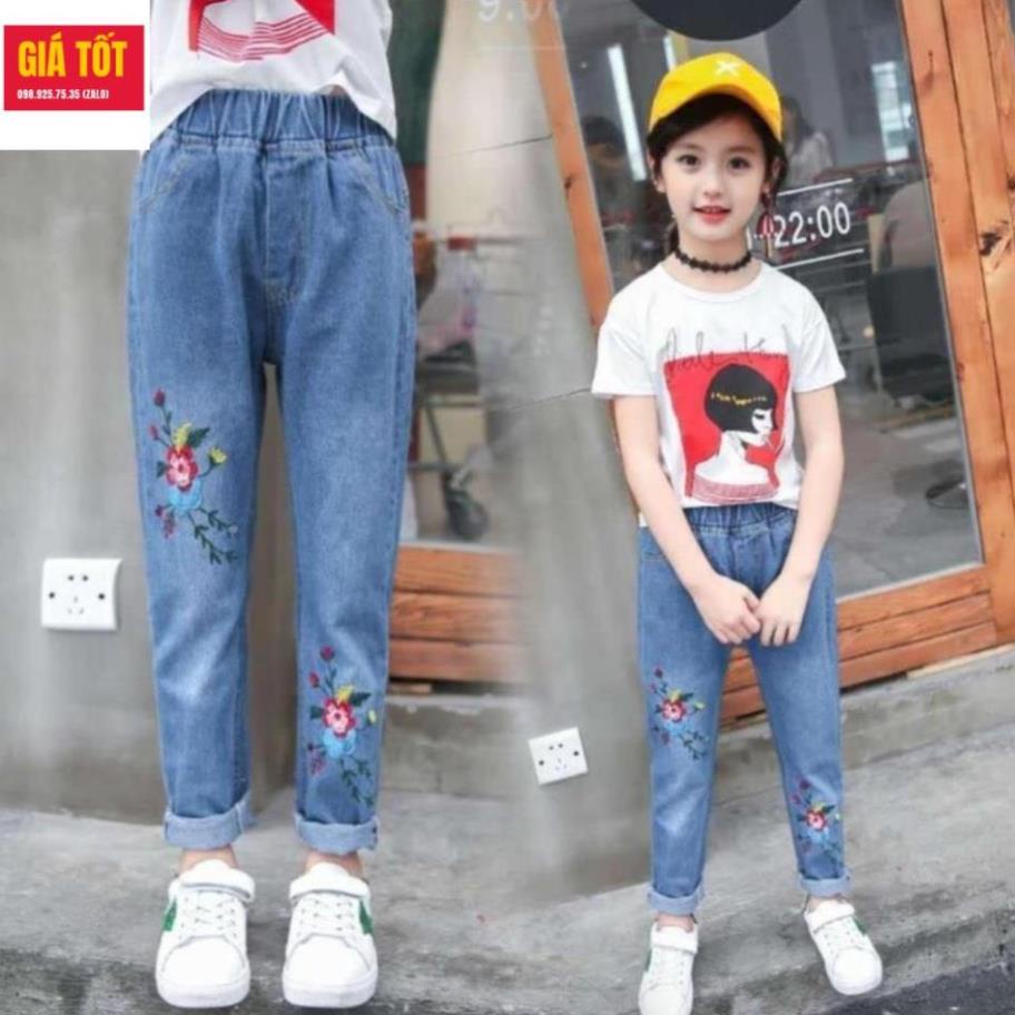 Quần jean size đại cho bé gái 10 tuổi  ✨ Quần bò big size cho bé gái 20kg 25kg 30kg 35kg 40kg