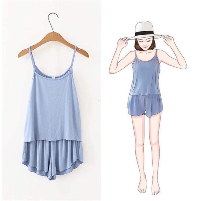 Bộ ngủ hai dây thun lạnh | BigBuy360 - bigbuy360.vn