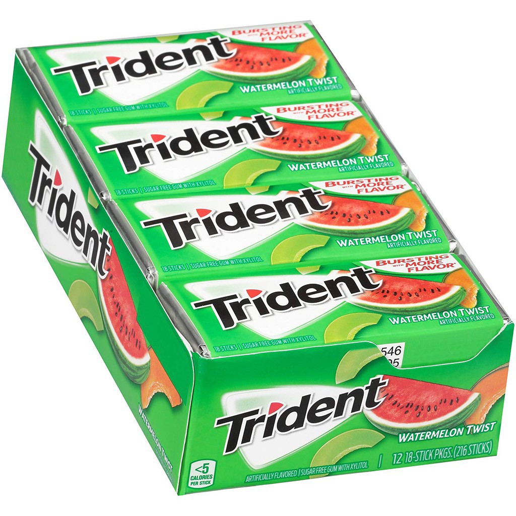 ( Bán sỉ ) Lốc 12 thanh Kẹo gum Trident (4 vị)