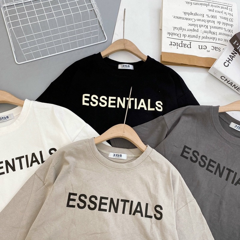 [Mã SKAMFSW175 giảm 10K đơn 50K] Áo thun chữ ESSENTIALS - 3158 hàng dày