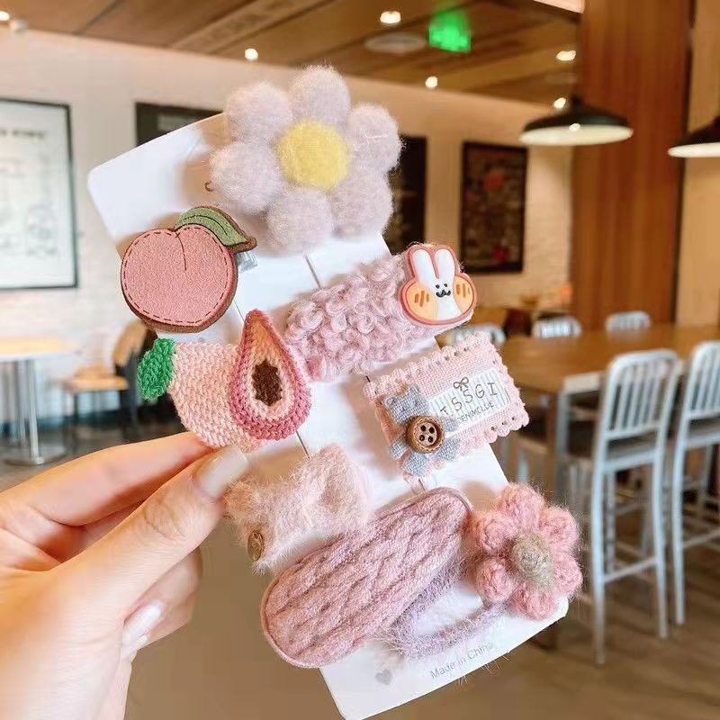 Kẹp Tóc Hình Nơ Bằng Lông Nhung Phong Cách Hàn Quốc Dành Cho Bé Gái