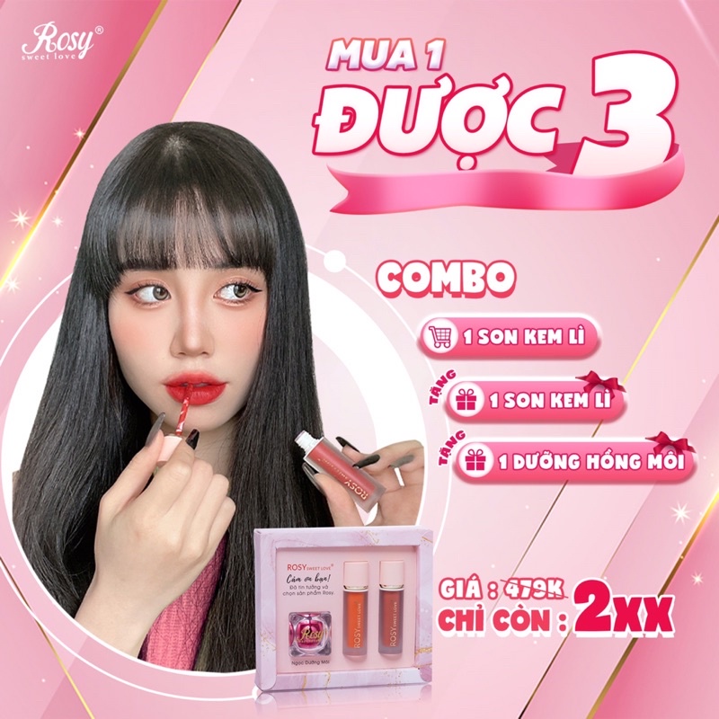 Son kem lì ROSY_LUXURY chính hãng siêu lì.100% k chứa chì