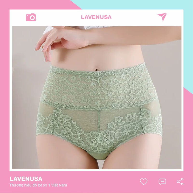 Quần lót nữ ren cao cấp cạp cao nâng mông quyến rũ mềm mại LAVENUSA QL45