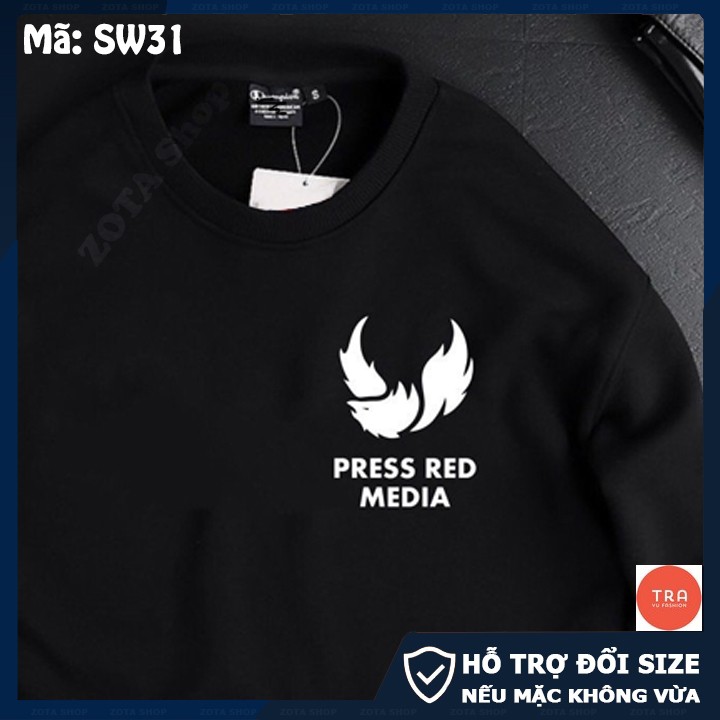 Áo thu đông nam dài tay nỉ poly Thái dày mịn in Press Dress SW31 | BigBuy360 - bigbuy360.vn