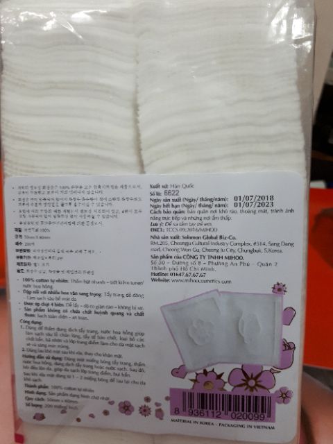 Bông Tẩy Trang Hàn Quốc Cotton Pads Mihoo( 200 miếng)