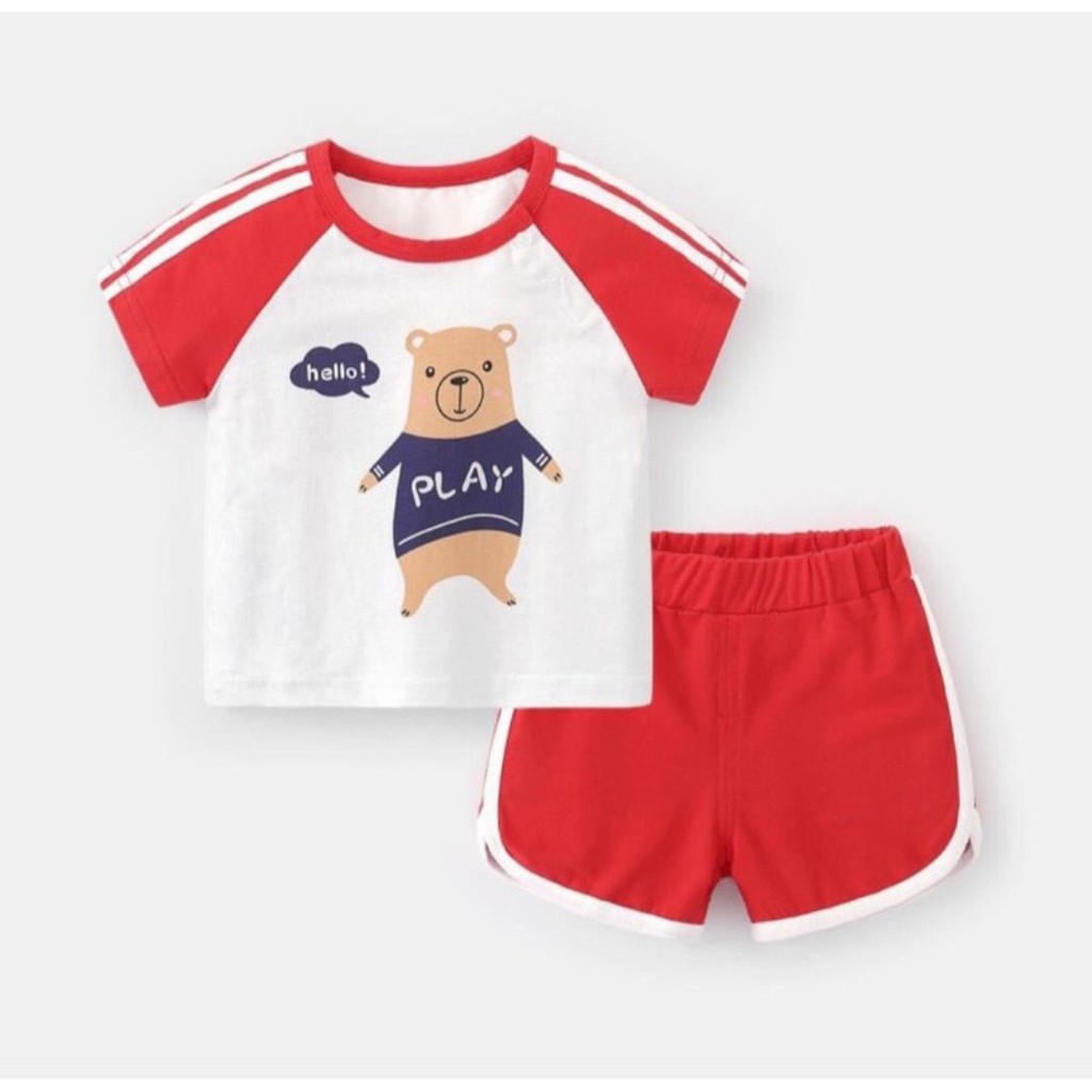 Bộ cộc tay raglan mùa hè nhiều màu Minky mom cho bé họa tiết hoạt hình con vật ngộ nghĩnh