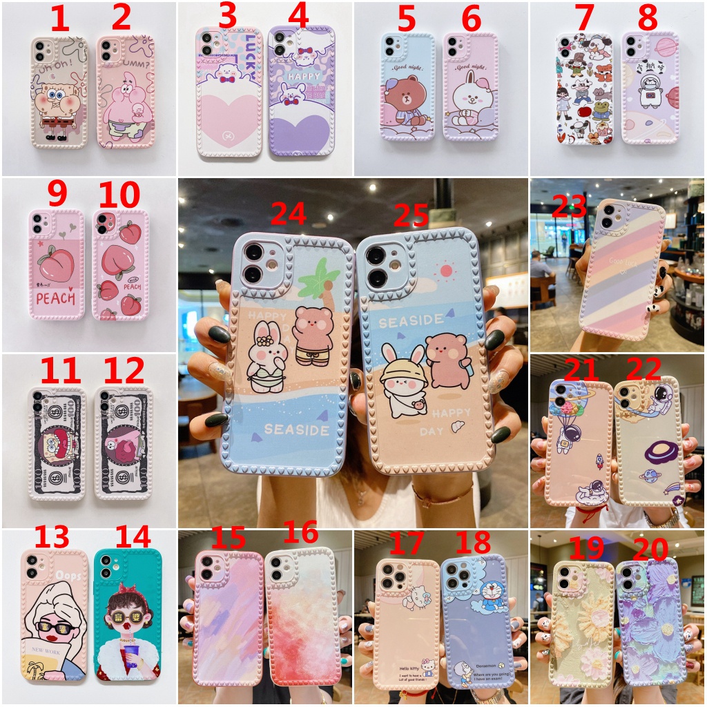 case iphone 11 12 pro MAX 12 mini iphone XR xs max Ốp điện thoại silicon màu hồng in hình xinh xắn cho iPhone 6/6s/6+/6s+/7/7+/8/8+/X/XR/XS/XS Max