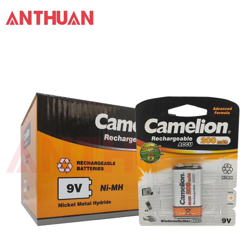 Pin 9v sạc vuông Camelion 200mAh/Pin dành cho micro không dây, các đồ điện tử