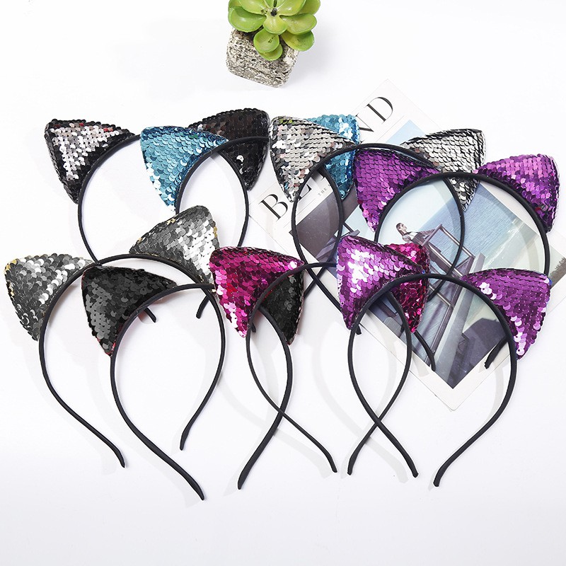 Cài tóc thiết kế tai mèo lấp lánh dễ thương cho bé gái