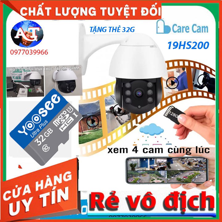 [TẶNG THẺ 32G]Camera Ngoài Trời 19HS-200W Độ Phân Giải 2.0Mpx - Camera Không Dây - Hình Ảnh Cực Sắc Nét