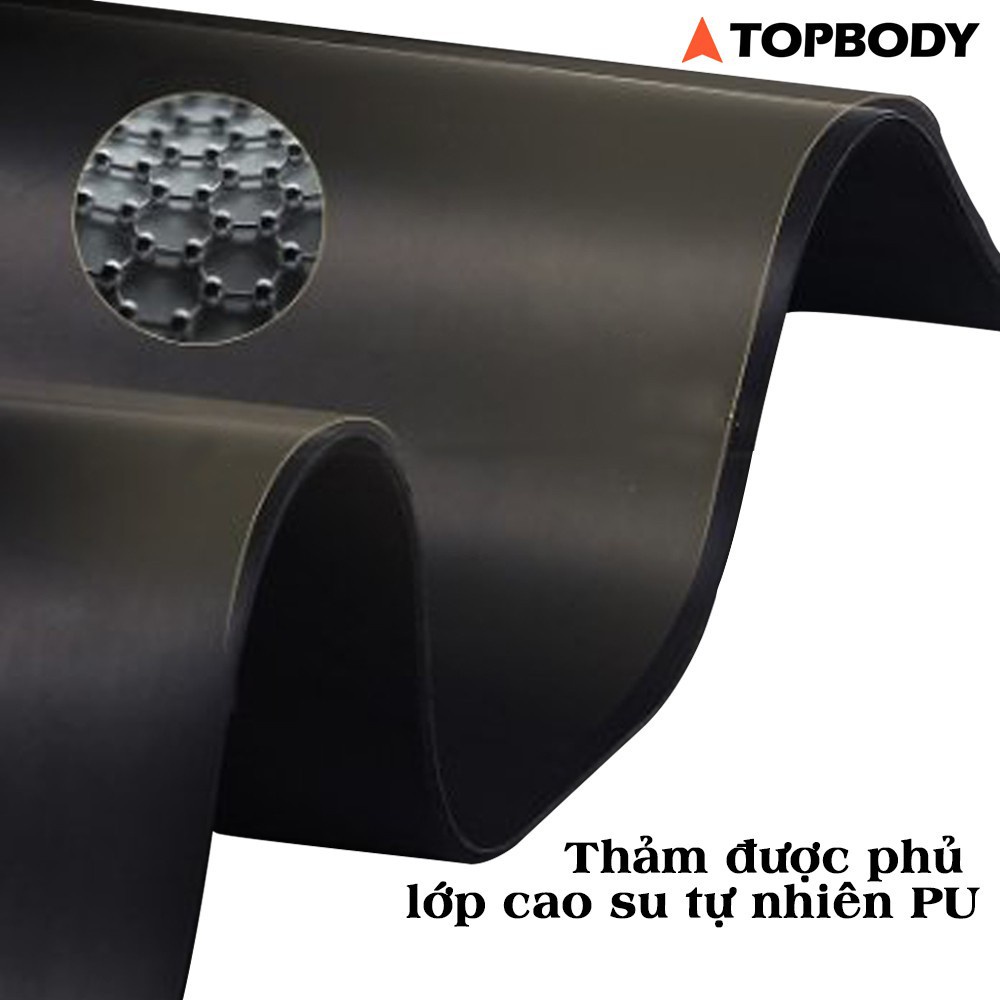 Thảm Tập Yoga PU Cao Su Định Tuyến Cao Cấp, Thấm Hút Mồ Hôi, Chống Trơn Trượt TOPBODY