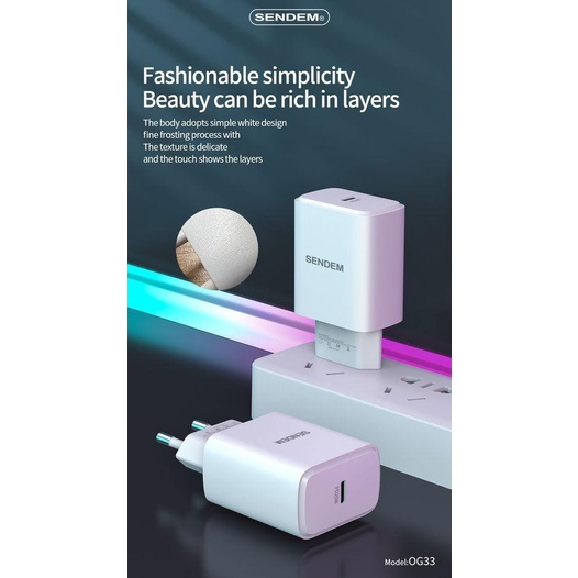 Củ sạc nhanh Sendem OG33 chuẩn Châu Âu PD20W