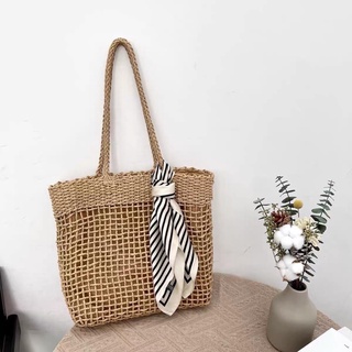 Túi cói quai xách đi du lịch đi biển phong cách vintage