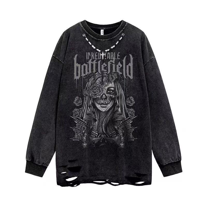 Áo Thun Nam Dài Tay Phong Cách Retro Thời Trang