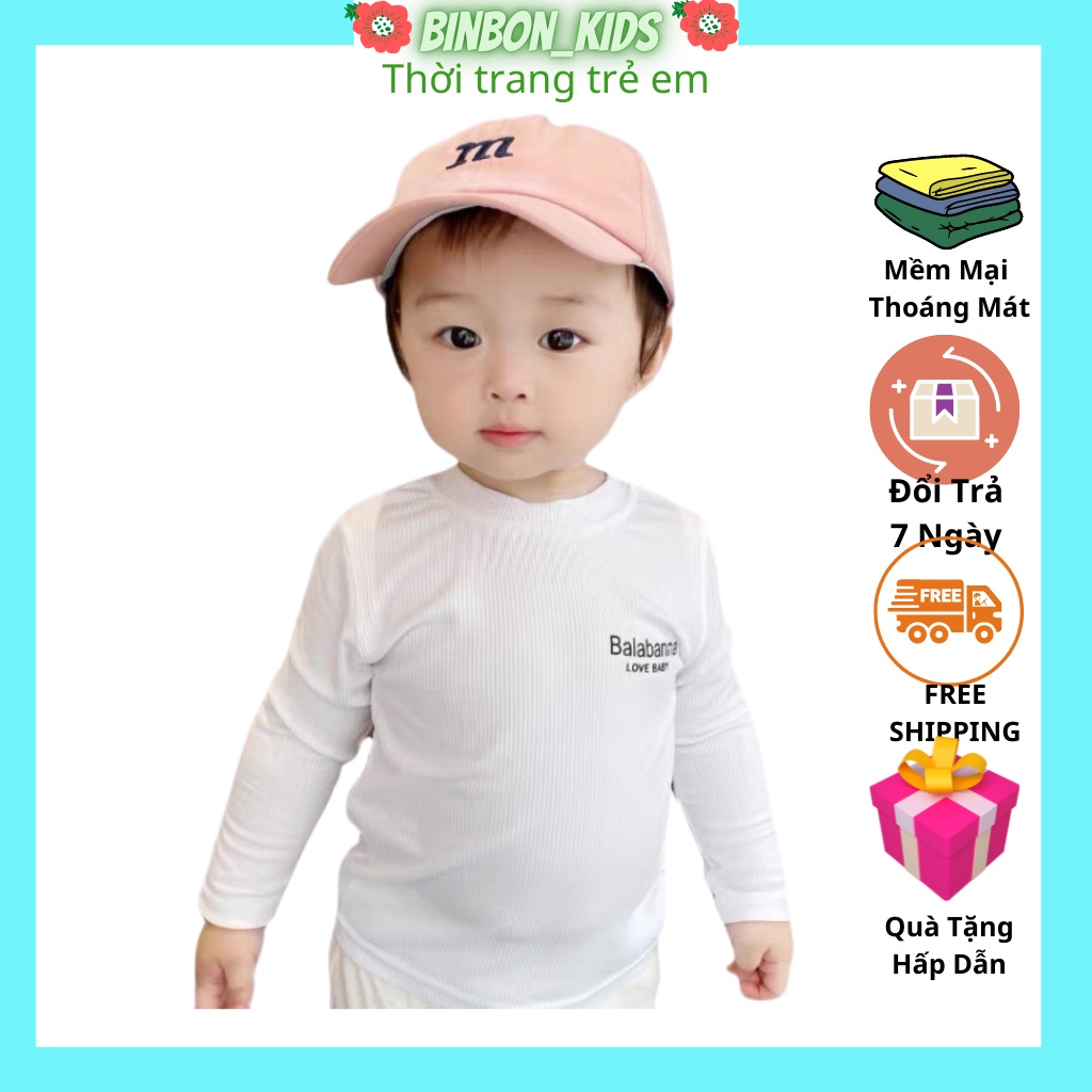 Áo giữ nhiệt dài tay in chữ love baby cho bé trai, bé gái cotton dày dặn phong cách Hàn Quốc BINBON KIDS